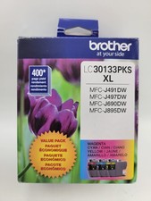Genuine Brother LC30133PKS XL High Yield Color Ink Cartridges 3 Pack 04/2027 NEW picture