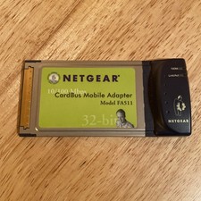Netgear CardBus Notebook Adapter 10/100Mbps Fast Ethernet FA511 Vintage picture