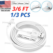 For iPhone 13 12 11 XS XR X 8 7 6 SE USB Charger Cable 3/6Ft Charging Data Cord picture
