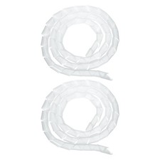 2pcs Spiral Cable Wrap, 9Ft - 1-Inch 1.8M- 25mm Spiral Wire Cord Cover, White picture