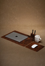 Apple Mac – Premium Leather Laptop & Desktop Organizer Set picture
