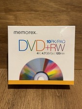 NEW Memorex DVD-RW 4X 4.7GB/Go 10 PACK Rewritable 120 Min Slim Jewel Cases picture