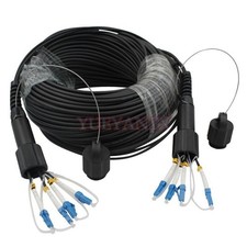 150M LC-LC SM 4 Strand Armored Field TPU Optic Patch Cord Cable Waterproof Head picture