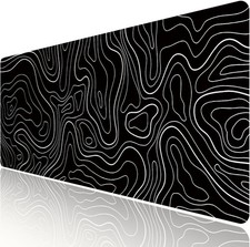 Gaming Mouse Pad Large 31.5 x 11.8in Topographic Keyboard Large, Black picture