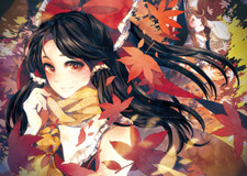 Landscape touhou hakurei reimu fall scarf ribbon oak Custom Gaming Mat Desk picture
