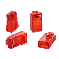 RJ45 Cat6 Pass-Through Connectors EZ Crimp Gold-Plated Ethernet Plug - 50 pcs picture