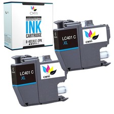 2-Pack Compatible LC401XL Cyan Ink Cartridge fits Brother MFC-J1012DW J1170DW picture