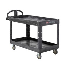 Utility Cart 2 Shelf Heavy Duty 750 lb Capacity Black Rubbermaid Commercial picture