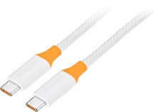 Insignia- 8ft 240W USB-C to USB-C Charge-and-Sync Braided Cable - White picture
