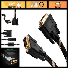 50Ft DVI to DVI Cable, Nylon Braided Dual Link Male to Male, Gold Plated, 2560x1 picture