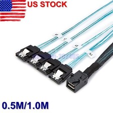 Mini SAS SFF-8643 To 4 SATA 7pin Hard Disk 6Gbps Data Server Raid Cable 0.5M/1M picture