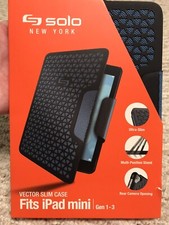 BRAND NEW Solo Vector Slim Case iPad Mini Gen 1/2/3 1-3 Blue/Black picture