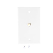 Leviton 40249-W White Flush Mount 4-Wire Telephone Jack Wallplate Type 625B4 picture