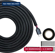 Braided Wire Loom Tubing, 25ft 1/4in Self-Wrapping Cable Sleeve picture
