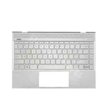 For HP Envy 13-AH 13-AH0051WN Upper Case Palmrest Top Backlit Keyboard Silver US picture