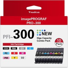 Vowdicua PFI-300 Ink Cartridges 10-Pack for Canon ImagePROGRAF PRO-300 Printer picture