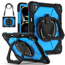 For iPad Pro 13/11/Air 13/11 2024 Shockproof Silicone+PC Handle Stand Strap Case picture