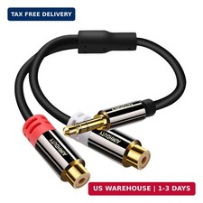 RCA to Aux Splitter Cable, 3.5mm Male to 2RCA Female Stereo Audio Adapter, 1/8 t picture