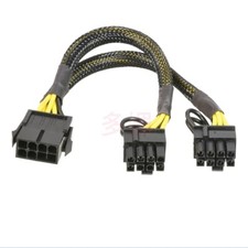 PCI-E PCIE 8p Female to 2 Port Dual 8pin 6+2p Male GPU Graphics Power Cable 18cm picture