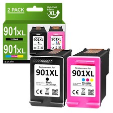 2PK 901XL Ink Cartridges For HP Officejet 4500 J4500 J4540 J4550 J4580 J4640 lot picture