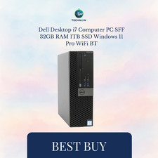 Dell Desktop i7 Computer PC SFF 32GB RAM 1TB SSD Windows 11 Pro WiFi BT picture