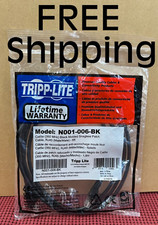 Tripp-Lite Cat5e (350MHz) Black Molded Snagless Patch Cable RJ45 6ft N001-006-BK picture