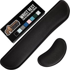GORILLA GRIP Memory Foam Wrist Rest for Computer Keyboard, 2 Piece Black picture