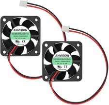 ANVISION 2-Pack 40mm x 10mm DC 12V Brushless Black ( 2-PIN FAN )  picture