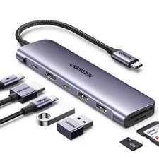 UGREEN USB C Hub for Laptop Revodok 7 in 1 Dock 4K HDMI to C Space Gray picture
