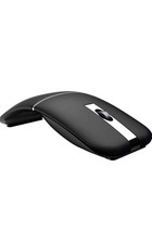 Black Foldable Bluetooth Travel Mouse Rotatable Wireless 2.4G Rechargeable picture
