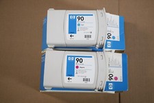 Lot of 2 Open OEM HP DesignJet 4000, DesignJet 4500 Cyan & Magenta Inks HP 90 picture