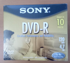 Sony DVD-R 8x 4.7GB 120 Minute Blank Disc 10-Pack New Sealed picture