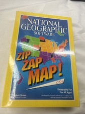 National Geographic Software - Zip Zap Map World (IBM PC, 1994) New Old Stock picture