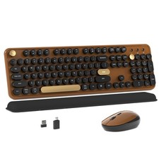 MPTOG Colorful Wireless Computer Keyboard and Mouse Combo with Round Typewrit... picture
