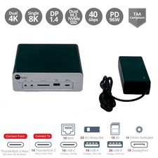 SIIG JU-DK0K11-S1 Thunderbolt DP 1.4 8K Dock Station with Dual M.2 NVMe SSD w/AC picture