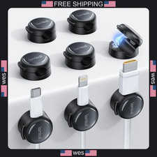 Lamicall 8 Pack Magnetic Cable Clips Crystal Clear Cord Organizer picture