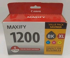 Genuine Canon PGI-1200XL Black Cyan Magenta Yellow 4PK Ink Cartridges New K picture