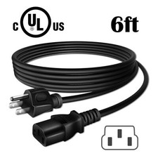 UL 6ft AC Power Cord For Optoma UHD35 4K UHD DLP Gaming Home Theater Projector picture