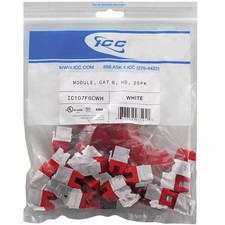 ICC IC107F6CWH Cat.6 Modular Connector 25 Pack White picture