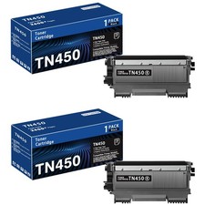 TN450 Black 2-Pack High Yield Toner Cartridge Brother TN-450 TN 450 for HL-22... picture