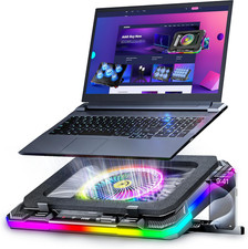 Gaming Laptop Cooling Pad with Full RGB Lights, Powerful Cooler Fan Stand for 15 picture