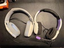Lot of 2 Wired On-Ear Headsets 3.5mm Boom Mic Logitech Headband Multi-Color picture