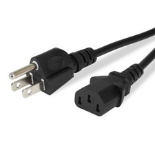 5 PACK Mixed Brand AC Power Cord 5ft Universal Computer/Monitor/PC Power Supply picture