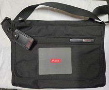 TUMI Alpha 223112d4 Messenger Cross Body Black Nylon Magnetic Flap Closure Bag picture