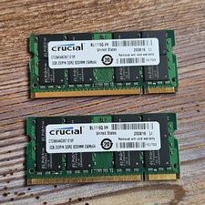 Crucial 4GB Kit 2x2GB DDR2 667MHz PC2-5300 200-Pin SODIMM CT25664AC667 picture