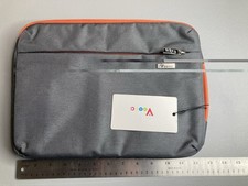 Voova Padded Laptop Tablet Sleeve Case 13in Gray/Orange, Zipper Closure NWT picture