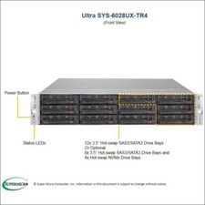 2U 12 Bay SuperMicro RAID Server SYS-6028UX-TR4 2x Xeon 12 Core 64GB RAM 6xPCI X picture