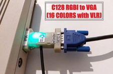 Commodore 128 C128 16-Color, 80-Column RGBi 15Khz RGB VGA Adapter PERFECT IMAGE picture