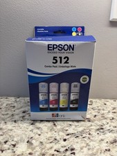 Epson 512 Ink Bottle 4-Pack for ET-7700 ET-7750 Genuine New Sealed Exp 07/2025 picture