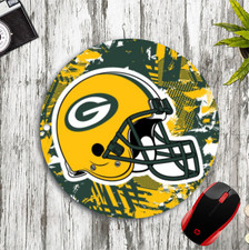 GREEN BAY PACKERS CUSTOM ROUND NEOPRENE MOUSEPAD DESK MAT SCHOOL HOME OFFICE D2 picture